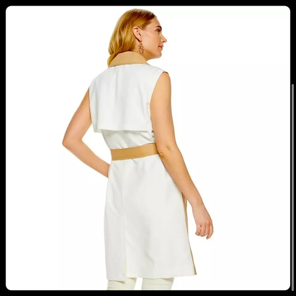 Nine West Color Block TrenchVest Sleeveless XLarge - Picture 2 of 2